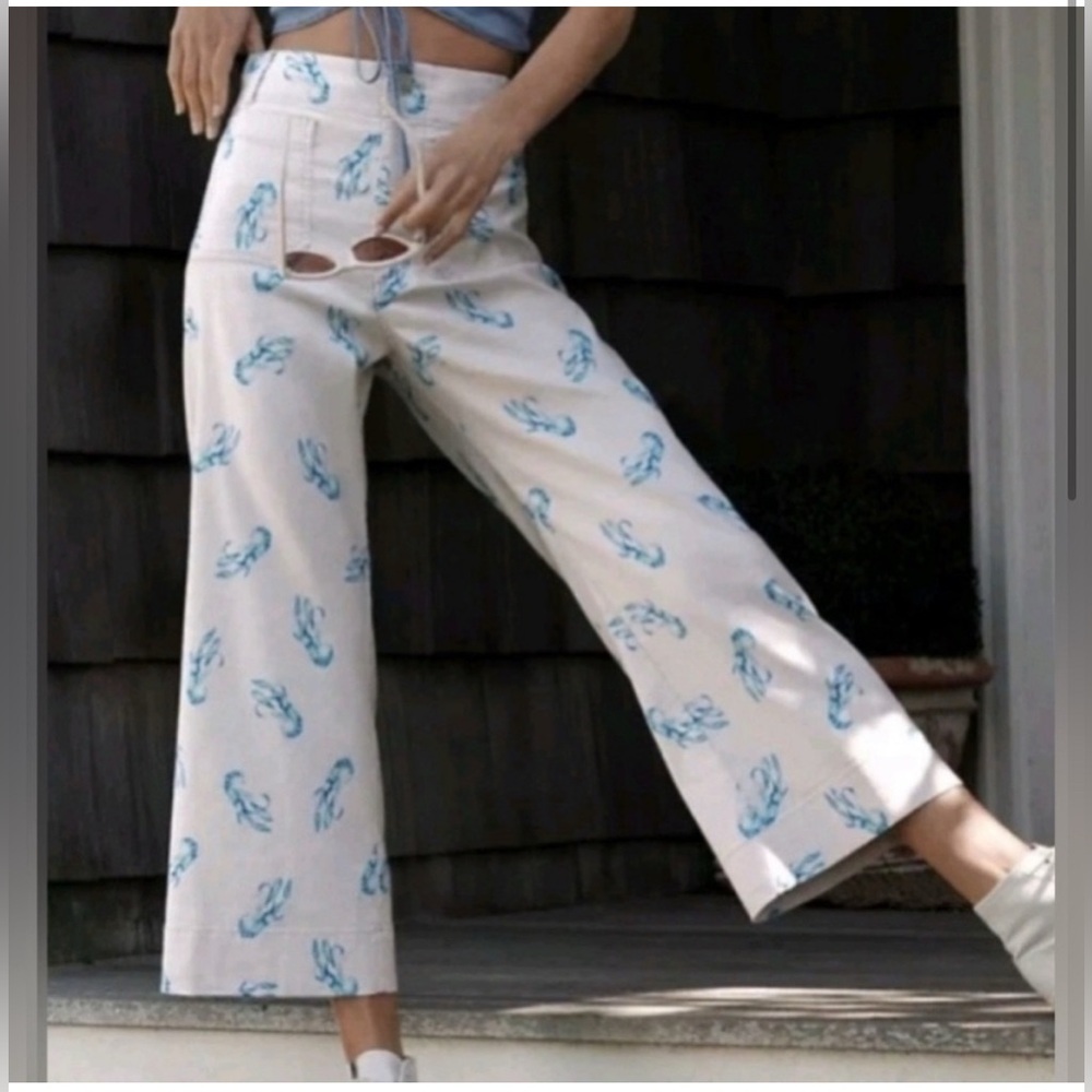 Anthropologie Maeve Colette Lobster Pants Size 28 Excellent! - Picture 2 of 8